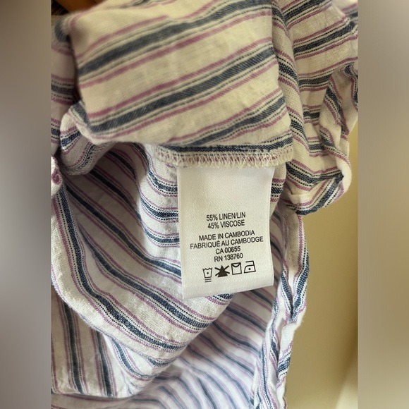 Oversized Striped linen button down shirt 👚 - Picture 3 of 4